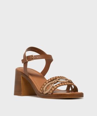 Sandales à talon avec brides tressées femme - Follow Me vue2 - FOLLOW ME - GEMO