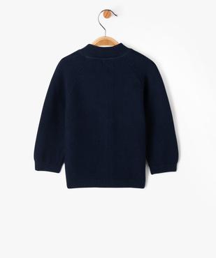 Gilet bébé en maille à fermeture zippée vue3 - GEMO(BEBE DEBT) - GEMO