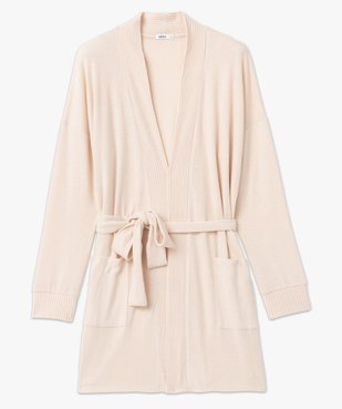 Veste d'intérieur femme en maille duveteuse avec ceinture à nouer vue4 - GEMO(HOMWR FEM) - GEMO
