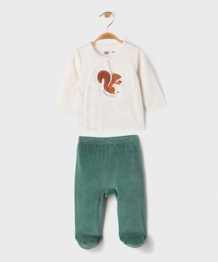 Pyjama 2 pièces en velours avec motif écureuil bébé vue2 - GEMO 4G BEBE - GEMO