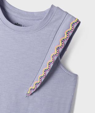 Débardeur en jersey de coton flammé à détail brodé fille vue2 - GEMO 4G FILLE - GEMO