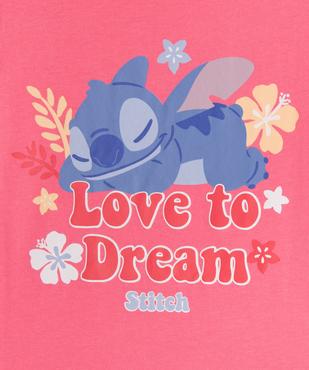 Pyjashort bicolore avec motif Stitch fille - Disney vue2 - LILO & STITCH - GEMO
