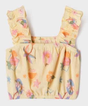 Blouse en maille texturée à bretelles et coupe courte fille vue3 - GEMO 4G FILLE - GEMO