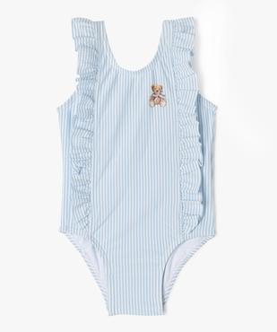 Maillot de bain une pièce à rayures bébé fille - LuluCastagnette vue1 - LULUCASTAGNETTE - GEMO
