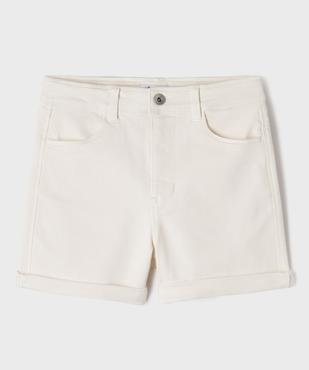 Short en toile denim avec taille haute ajustable fille vue1 - GEMO (JUNIOR) - GEMO