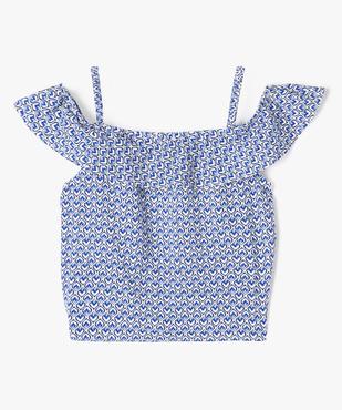 Blouse à bretelles et encolure volantée fille vue4 - GEMO 4G FILLE - GEMO