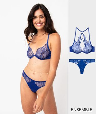 Soutien-gorge balconnet et string pour femme  - GEMO