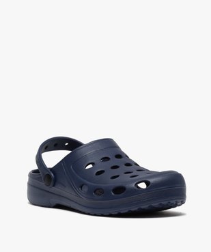 Sabots homme unis souples avec perforations vue2 - GEMO (PLAGE) - GEMO