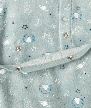 Pyjama bébé pont-dos en velours à motif cosmos - Petit Béguin vue3 - PETIT BEGUIN - GEMO
