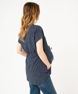 Blouse à manches courtes avec ceinture spéciale maternité vue3 - GEMO 4G MATERN - GEMO