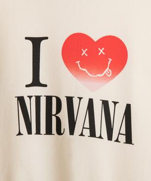 Sweat en molleton doux imprimé fille - Nirvana vue3 - NIRVANA - GEMO