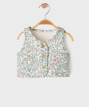 Gilet sans manches réversible coupe courte bébé fille vue6 - GEMO(BB COUCHE) - GEMO