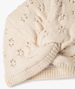Bonnet en coton ajouré effet noué bébé fille vue3 - GEMO 4G BEBE - GEMO