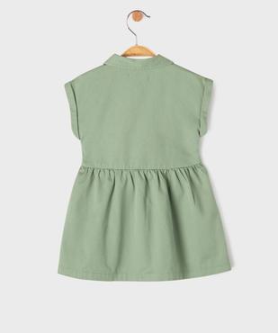 Robe chemise à manches courtes en toile de coton bébé fille vue10 - GEMO 4G BEBE - GEMO