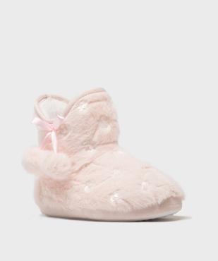 Chaussons boots fourrés fille vue2 - GEMO (ENFANT) - GEMO