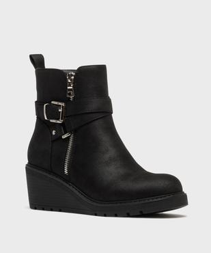 Boots zippées à talon compensé femme vue2 - VALENTINA BALDANO GEMO FORGOOD - GEMO