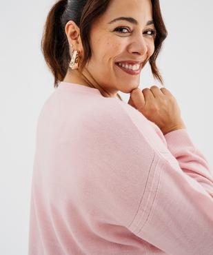 Pull fin à col V femme grande taille vue2 - GEMO (G TAILLE) - GEMO