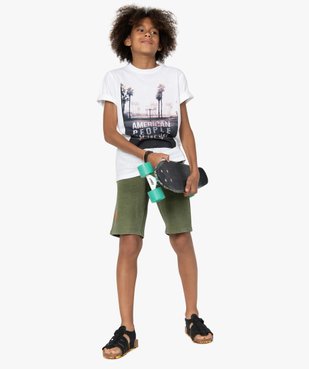 Bermuda garçon en maille extensible – American People vue6 - AMERICAN PEOPLE - GEMO