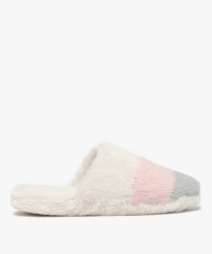 Chaussons femme mules plates en textile peluche vue1 - GEMO(HOMWR FEM) - GEMO