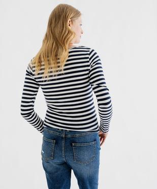Tee-shirt de grossesse à rayures et manches longues vue6 - GEMO 4G MATERN - GEMO