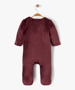 Pyjama dors-bien en velours fermeture devant bébé fille vue4 - GEMO(BB COUCHE) - GEMO