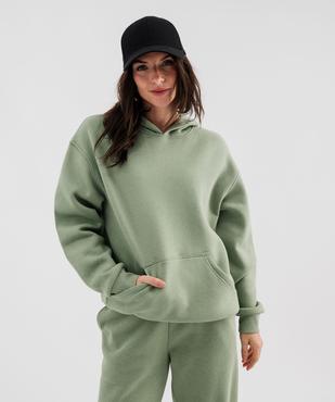 Sweat à capuche en molleton uni femme vue2 - GEMO 4G FEMME - GEMO