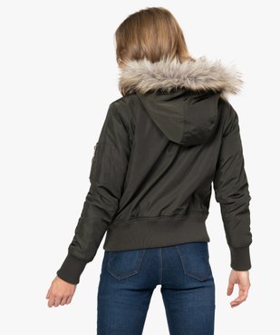 Blouson femme coupe courte avec doublure chaude et capuche fantaisie vue3 - GEMO(FEMME PAP) - GEMO