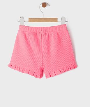 Short en maille nid d’abeille avec volants bébé fille vue3 - GEMO 4G BEBE - GEMO