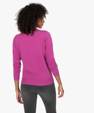 Pull femme col montant coloris uni vue3 - GEMO (MAILLE) - GEMO