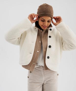 Veste en sherpa réversible femme vue2 - GEMO 4G FEMME - GEMO