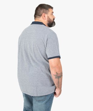 Polo homme à larges rayures en coton piqué vue3 - GEMO (G TAILLE) - GEMO