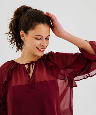 Blouse en voile à manches 3/4 et volants femme vue2 - GEMO(FEMME PAP) - GEMO