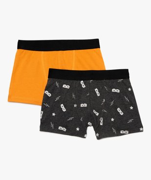 Boxer garçon en coton stretch uni et à motifs (lot de 2) vue1 - GEMO (ENFANT) - GEMO