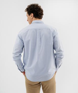 Chemise manches longues regular en coton rayé homme vue3 - GEMO 4G HOMME - GEMO