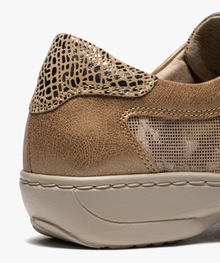 Derbies femme confort à lacets et zip dessus cuir vue6 - GEMO (CONFORT) - GEMO