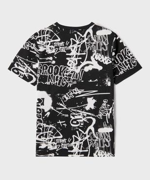 Tee-shirt manches courtes à motifs graffiti garçon vue3 - GEMO 4G GARCON - GEMO