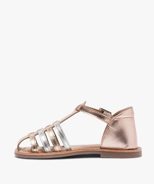Sandales fille à brides multiples à talon et bout fermés vue3 - GEMO (ENFANT) - GEMO