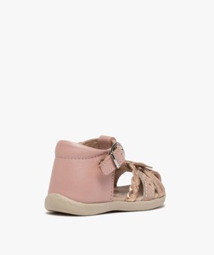 Sandales premiers pas bébé fille en cuir vue4 - GEMO(BEBE DEBT) - GEMO