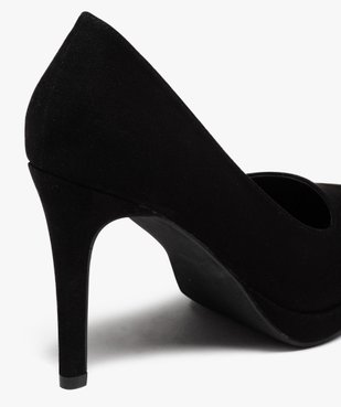 Escarpins femme unis à talon haut en suédine vue6 - GEMO(URBAIN) - GEMO