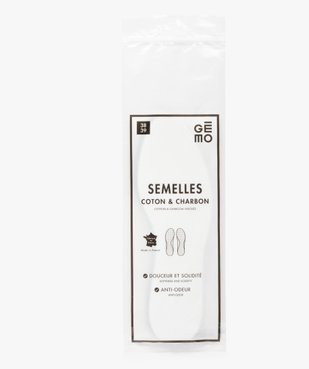 Semelles adultes coton et charbon- Taille du 34/35 au 44/45 vue2 - GEMO(ENTRETIEN) - GEMO