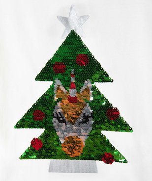 Tee-shirt de Noël fille à manches longues et sequins réversibles vue3 - GEMO (ENFANT) - GEMO