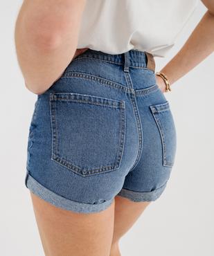 Short en toile denim coupe mom femme vue5 - GEMO 4G FEMME - GEMO
