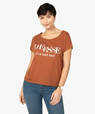 Tee-shirt femme loose imprimé  vue1 - GEMO(FEMME PAP) - GEMO