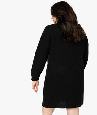 Robe femme en maille fantaisie et col V en dentelle vue3 - GEMO (G TAILLE) - GEMO
