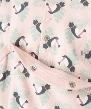Pyjama bébé avec motifs toucans fermeture pont dos vue2 - GEMO(BB COUCHE) - GEMO
