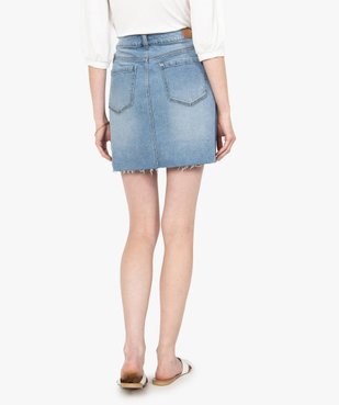 Jupe femme en jean avec marques d’usure vue3 - GEMO(FEMME PAP) - GEMO