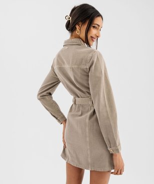 Robe chemise en jean à manches longues femme - LuluCastagnette vue4 - LULUCASTAGNETTE - GEMO