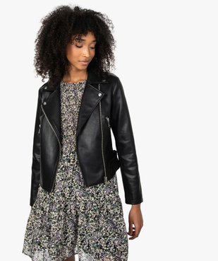 Blouson femme zippé style biker vue1 - GEMO(FEMME PAP) - GEMO