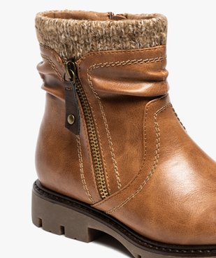 Boots fille à col en maille et semelle crantée vue6 - GEMO (ENFANT) - GEMO