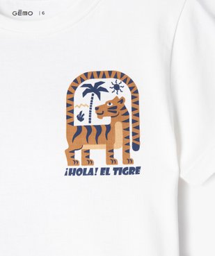 Tee-shirt manches courtes en coton imprimé garçon vue2 - GEMO 4G GARCON - GEMO